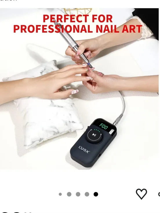 L'UGX Nail Drill 35000RPM Professional Brushless Electric Machine, Rechargeable - Picture 7 of 9